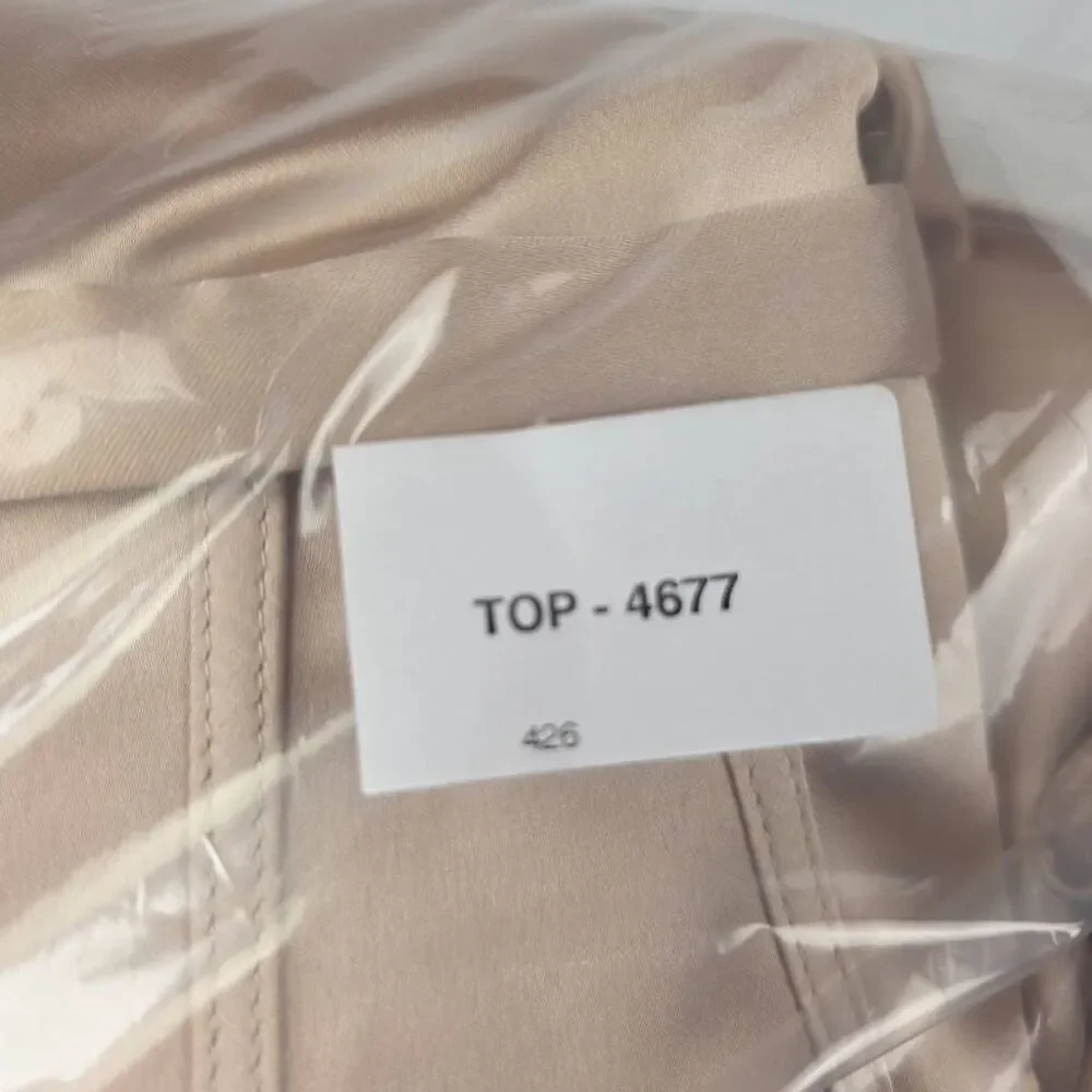 Revelry Satin Champagne Maxi Dress Slit Size 4